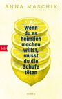 Text: "Anna Maschik. Wenn du es heimlich machen willst, musst du die Schafe töten. Roman." Illustration von Zitronenscheiben.