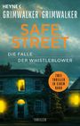 "SAFE STREET", "Die Falle der Whistleblower", "Zwei Thriller in einem Band". Ein beleuchtetes Haus bei Dämmerung.