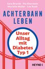 „Unser Alltag mit Diabetes Typ 1“ in einem Kreis, Hintergrund: rosa mit Achterbahn-Motiven.