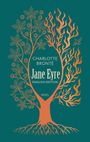 "Charlotte Brontë, Jane Eyre, English Edition, Insel." Illustration: Baum mit Blättern links, Flammen rechts.