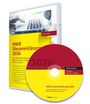 CD-Hülle und CD mit "NWB Steuererklärung 2026", gelb-rot, Text über Funktionen und Updates. Laptop-Tastatur als Hintergrund.