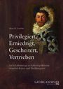 Text: "Privilegiert, Erniedrigt, Gescheitert, Vertrieben." Ölgemälde eines Mannes in historischer Kleidung.