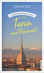 "EDGAR RAI, GEBRAUCHSANWEISUNG FÜR Turin und Piemont. Eine Stadtansicht von Turin mit der Mole Antonelliana vor Bergen."