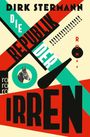 Buchtitel „Die Republik der Irren“, Autor „Dirk Stermann“. Illustration mit Eselskopf und geometrischen Formen.
