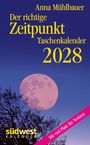 Anna Mühlbauer: Der richtige Zeitpunkt Taschenkalender 2028. Vollmond über Bäumen, violetter Himmel. Südwest Verlag.