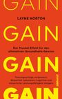 GAIN GAIN GAIN. Der Muskel-Effekt für den ultimativen Gesundheits-Gewinn. Trainingsziele verbessern. Orange Hintergrund.