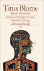„Titus Blome, Manche Maschinen müssen zerschlagen werden, Politik für Cyborgs, edition suhrkamp, SV.“ Eine Illustration zeigt ein technisches Innenleben eines Kopfes.