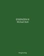 "Essenzen XI" von Michael Stoll, darauf "Mergatverlag". Grüner Hintergrund.