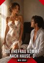 "Die Ehefrau kommt nach Hause. 3" von Mia Graf. Eine Frau im sommerlichen Kleid steht, ein Mann sitzt nah bei ihr.