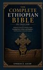 Text: "The Complete Ethiopian Bible in English" von Ephrem D. Asfaw. Bild: Verziertes Kreuz über Papyrusfragment.