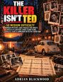 "The Killer Isn't Ted" steht oben, mit weiteren Texten zu einem Mordrätselbuch. Eine Hütte am See bei Sonnenuntergang, Fotos von Personen.