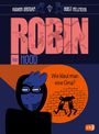 "ROBIN the HOOD", "Wie klaut man eine Oma?", Illustration eines maskierten Charakters, cbj-Logo unten rechts.