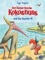 „Der kleine Drache Kokosnuss und das Saurier-Ei“ von Ingo Siegner. Illustration mit Drachen, Ei und Dinosauriern.