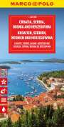 : MARCO POLO Reisekarte Kroatien, Serbien, Bosnien und Herzegowina 1:650.000, KRT