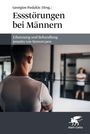 Oben: "Essstörungen bei Männern", "Erkennung und Behandlung jenseits von Stereotypen". Unten: Mann vor Spiegel im Fitnessraum.