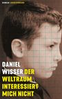 „Daniel Wisser: Der Weltraum interessiert mich nicht“ steht vor dem Profil eines Jungen mit Karomuster überlagert.