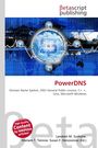 PowerDNS: Grafik mit blauen Daten, Diagrammlinien, Globus, Elektronikmotiven. Betascript Publishing, Wikipedia-Inhalte.