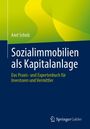 Text: „Axel Schulz, Sozialimmobilien als Kapitalanlage“. Gelbes und blaues Farbdesign mit Springer Gabler-Logo.