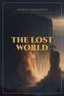 "The Lost World" von Arthur Conan Doyle, Aeternus. Eindrucksvolles Gemälde einer leuchtenden Klippe mit Baum und Vögeln.