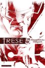 „TRESE 5 Mitternächtliches Strafgericht“, Budjette Tan, Kajo Baldisimo, rote skizzenhafte Illustration mit stilisiertem Gesicht.