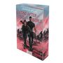 Buchtitel: "Dating After the End of the World" von Jeneva Rose. Illustration von zwei Personen, die in roter Landschaft gehen.
