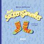 „Der Sockensammler“, Marlon McDonald, illustriert von Melu, ZULA. Illustration: Bunte, gemusterte Socken auf blauem Hintergrund.