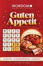 "Guten Appetit", 121 Rätsel. Illustration: Wortgitter, Brottopf, Brot und Kräuter auf rotem Hintergrund.