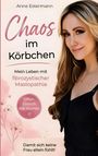 Cover mit Text: "Chaos im Körbchen. Mein Leben mit fibro­zystischer Mastopathie. Offen. Ehrlich. Mit Humor." Frau lächelt.