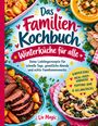 „Das Familien-Kochbuch. Winterküche für alle.“ Verschiedene Gerichte und Deko, wie Kräuter und Gewürze, schmücken das Cover.