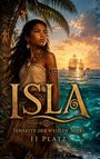 ISLA, Jenseits der weißen Segel, JJ Platz. Eine Frau in traditioneller Kleidung vor Meer und Segelschiffen bei Sonnenuntergang.