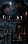 „BLUTLICHT Der erste Biss“ von D. V. Ottavio. Zwei Personen blicken sich intensiv an. Eine gotische Szenerie bei Nacht.