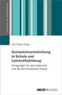 Titel: Kompetenzentwicklung in Schule und Lehrkräftebildung. Bunte vertikale Streifen links, unten Beltz Juventa.