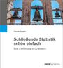 "Schließende Statistik schön einfach. Eine Einführung in 50 Bildern." Große Glocken vor blauem Himmel.