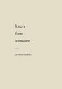 "letters from someone" und "for whoever finds this." auf beigem Hintergrund. Minimalistisch gestaltet.