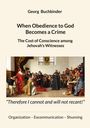 Titel: "When Obedience to God Becomes a Crime." Illustration einer historischen Versammlung.