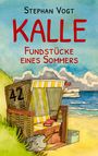 "Stephan Vogt, KALLE, Fundstücke eines Sommers." Illustration: Ein Strandkorb am Meer mit einem Narwal-Spielzeug davor.