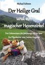 Titel: Der Heilige Gral und ein magischer Hexenzirkel. Drei Kuscheltiere vor einer grünen, bergigen Landschaft mit Bahngleisen.