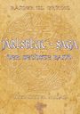 "Jarlsblut - Saga, der sechste Band" steht in blauer Schrift auf einem beige-marmorierten Hintergrund mit keltischem Muster.