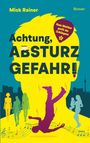 Titel: "Achtung, Absturzgefahr!" Silhouetten, Personen, Noten, Skyline, kontrastreiche Farben, markante Gestaltung.