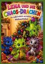 „Lena und die Chaos-Drachen“, unter Weihnachtsbaum fröhliche, bunte Baby-Drachen mit Kugeln und Geschenken.
