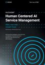 Ein Buchcover mit dem Titel "Human Centered AI Service Management". Farbmuster aus blauen Kreisen im Hintergrund.