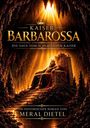 „Kaiser Barbarossa: Die Sage vom schlafenden Kaiser“ Illustration. Ein gekrönter Mann auf einem Thron in einer Höhle.
