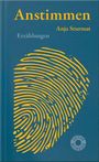 "Anstimmen", "Erzählungen", "Anja Sturmat". Gelber Fingerabdruck auf blauem Hintergrund, rundes Logo unten.