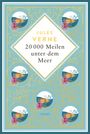 Cover, Text: Jules Verne - 20.000 Meilen unter dem Meer. Illustration mit U-Boot und Krakenmotiv, verzierter Hintergrund.