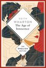 „EDITH WHARTON The Age of Innocence. THE ENGLISH EDITION“. Eine stilisierte Frau in eleganter Kleidung mit Hut.