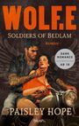 "WOLF.E Soldiers of Bedlam ROMAN. DARK ROMANCE LESEEMPFEHLUNG AB 18. Paisley Hope. Blush. Gemälde eines tätowierten Paars auf Motorrad."