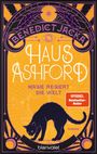 "HAUS ASHFORD", "MAGIE REGIERT DIE WELT", "SPIEGEL Bestseller-Autor". Illustration: schwarze Katze, orange Hintergrund.