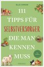 "111 Tipps für Selbstversorger, die man kennen muss" steht auf grünem Hintergrund. Illustrationen von Gemüse und Tieren.
