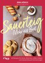 "Sauerteig Mehr als Brot", oben links "IRINA HÖRSCH". Unten: Brotlaib, Brötchen, Kuchen und Logo "riva".
