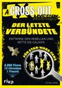 "A CROSS-OUT MYSTERY: DER LETZTE VERBÜNDETE. Enttarne den Rebellen und rette die Galaxis." Gelbes Design mit Klon-Soldaten.